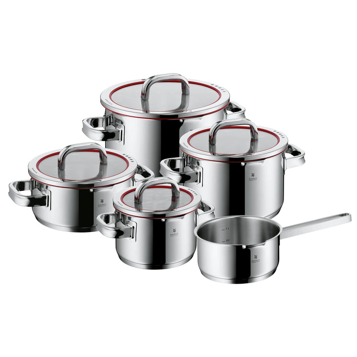 WMF Function 4 Topfset Induktion 5-teilig, Glasdeckel mit 4 Abgiessfunktionen, Cromargan Edelstahl p
