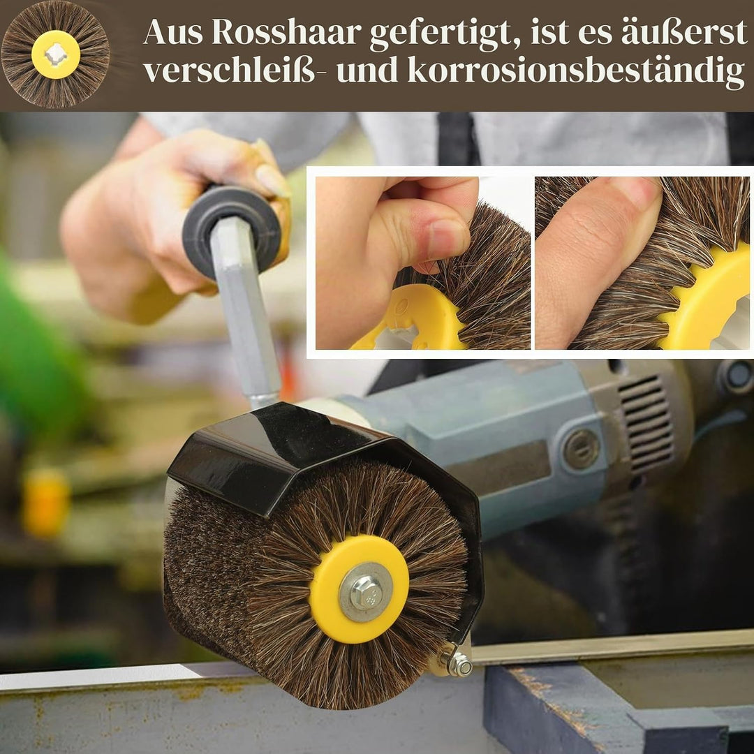 Schleifbürsten, 120x100mm Rosshaarbürste, Polierbürste zum Holzverarbeitung, Grit Bürste Bristle Bür