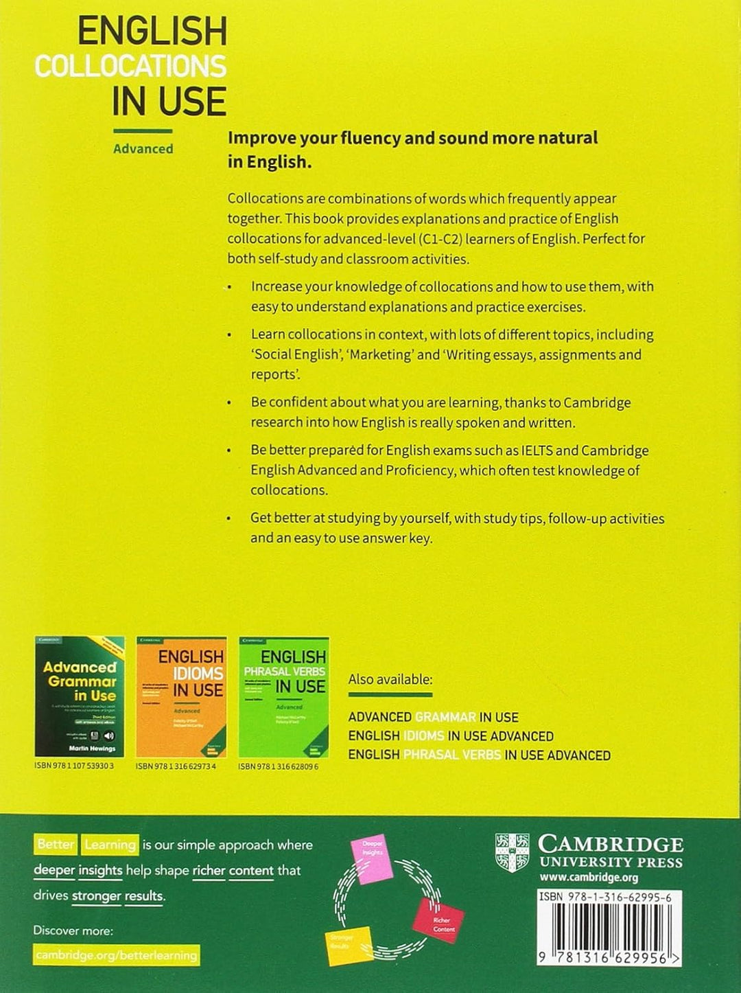 English Collocations in Use Advanced Book with Answers: How words work together for fluent and natur