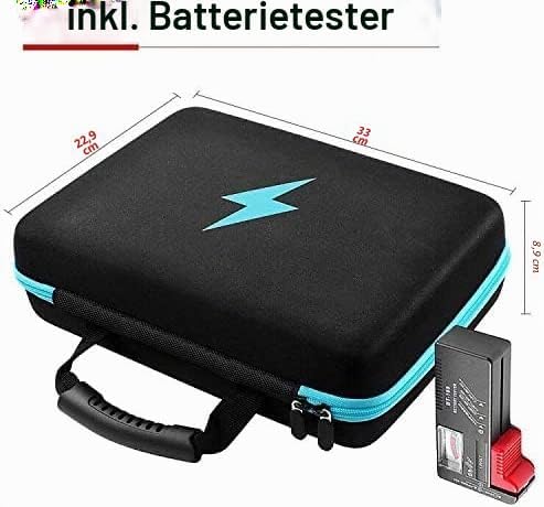 Batteriebox Tragetasche Aufbewahrungsbox für Batterieorganisator mit Batterietester (BT168), Tasche