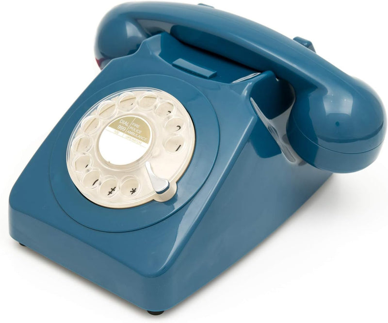 GPO 746ROTARYAZU Retro Telefon mit Wählscheibe im 70er Jahre Design