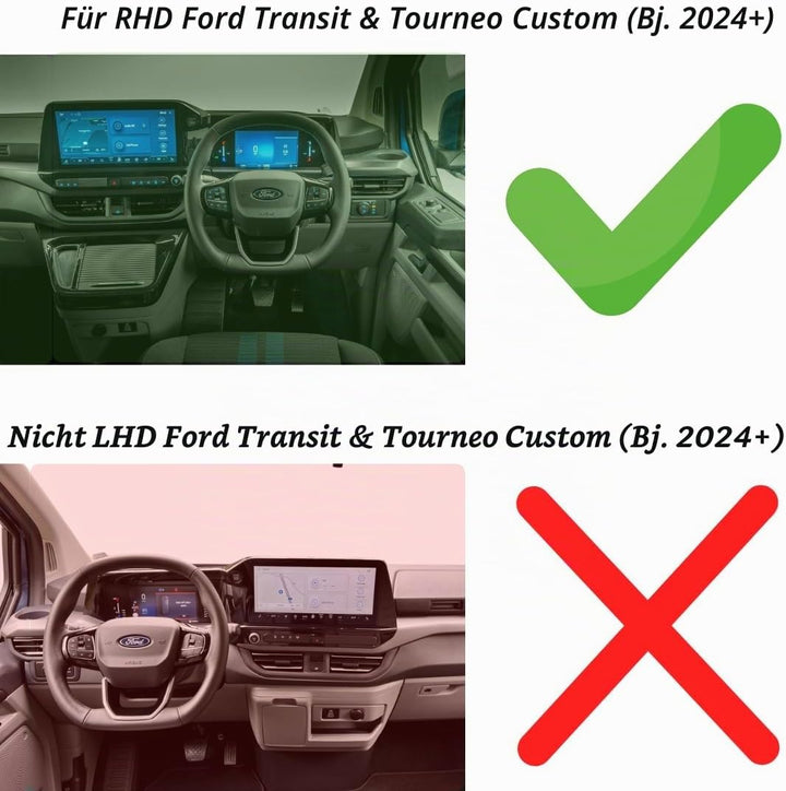Handyhalterung für Ford Transit & Tourneo Custom (ab 2024) – Fahrzeugspezifischer Clip für 13" Displ