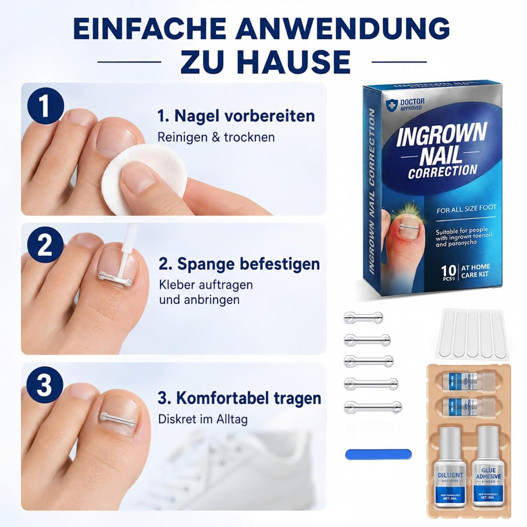 Eingewachsene ZehennäGel Set, Zehennagel Korrektur, 10 StüCk 5 GrössEn | Kleber &amp; Weichmacher, Sanft