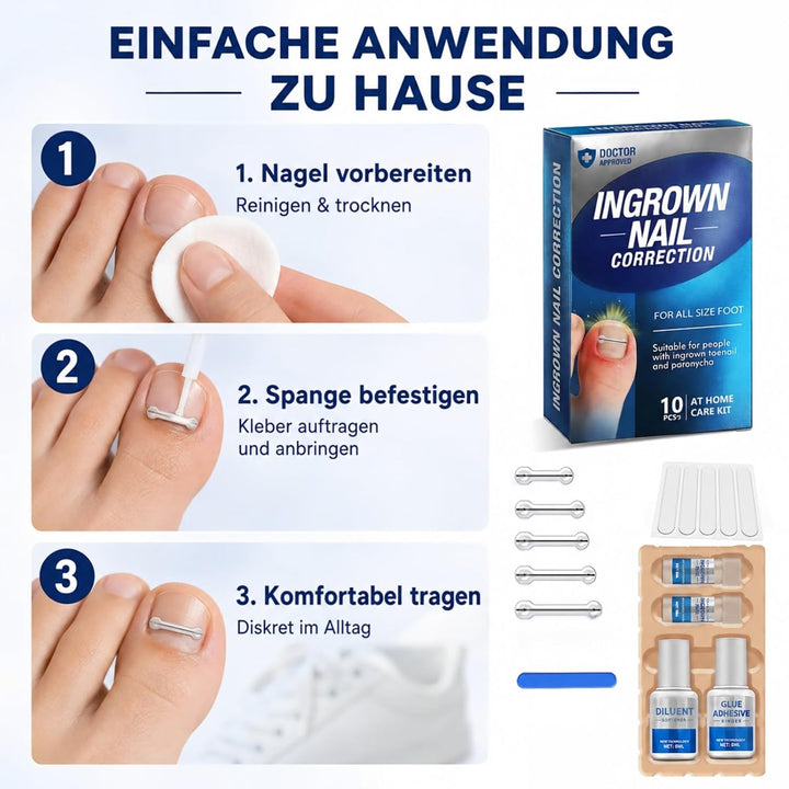 Eingewachsene ZehennäGel Set, Zehennagel Korrektur, 10 StüCk 5 GrössEn | Kleber &amp; Weichmacher, Sanft