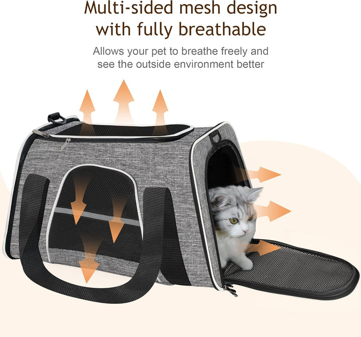 Katzen Transportboxen, Atmungsaktive und Faltbare Hundebox,Hundetasche Transportbox mit Verstellbare