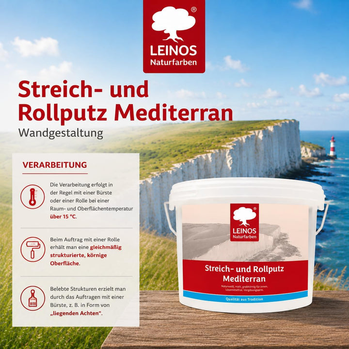 Leinos 680 Streich- und Rollputz Mediterran 10,00 l 10,0 Liter Mediterran, 10,0 Liter Mediterran