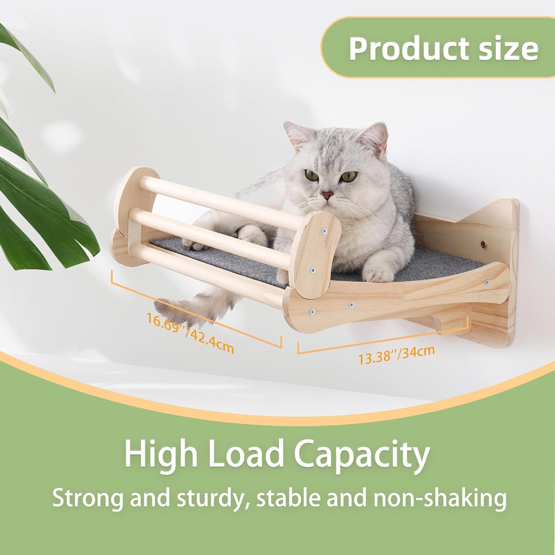 Kiefer-Katzen-Wandregale mit Kratzmatte, Platzsparendes Regal für Katzen katzen wand, katzen wand