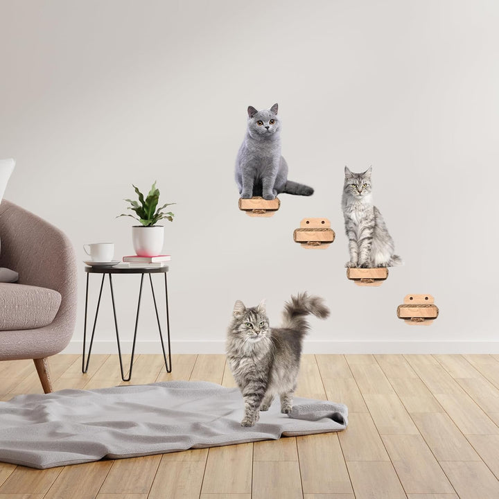 4 in 1 Kletterwand für Katzen Katzentreppe Wand, Wandliege mit Juteseil zum Kratzen, Katzentreppe Pl