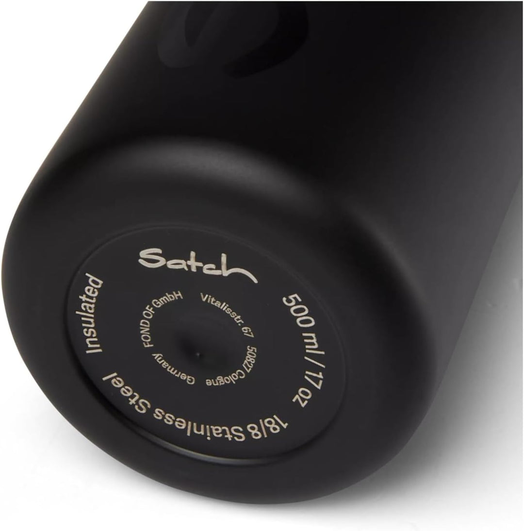Satch aus Edelstahl BPA-frei 0,5l, Auslaufsicher und Kohlensäure geeignet, für Heisse und Kalte Getr