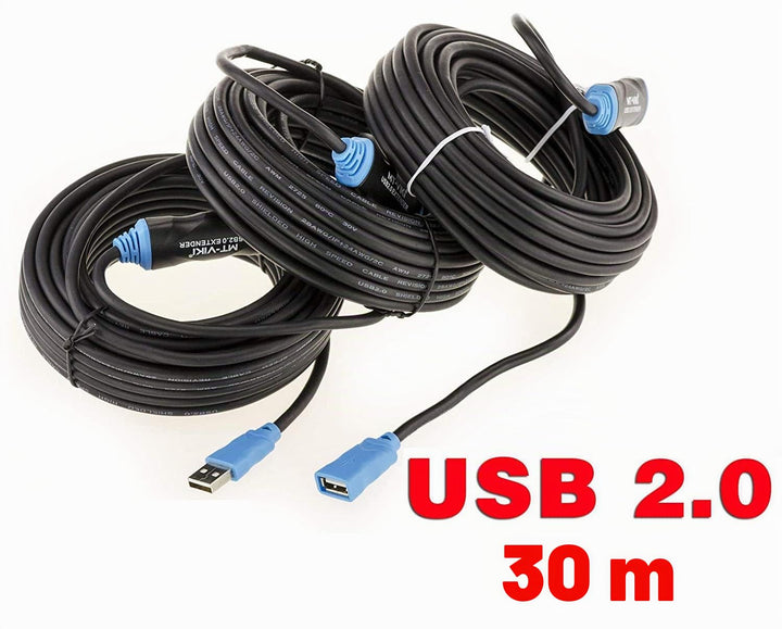 KALEA-INFORMATIQUE USB 2.0 Active Verlängerungskabel mit HOHER QUALITÄT Verstärkung, Länge 30M. USB