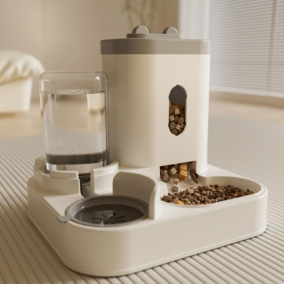 YIYILU Futterspender für Katzen/Lebensmittel, 2-in-1, automatischer Futter- und Wasserspender für kl