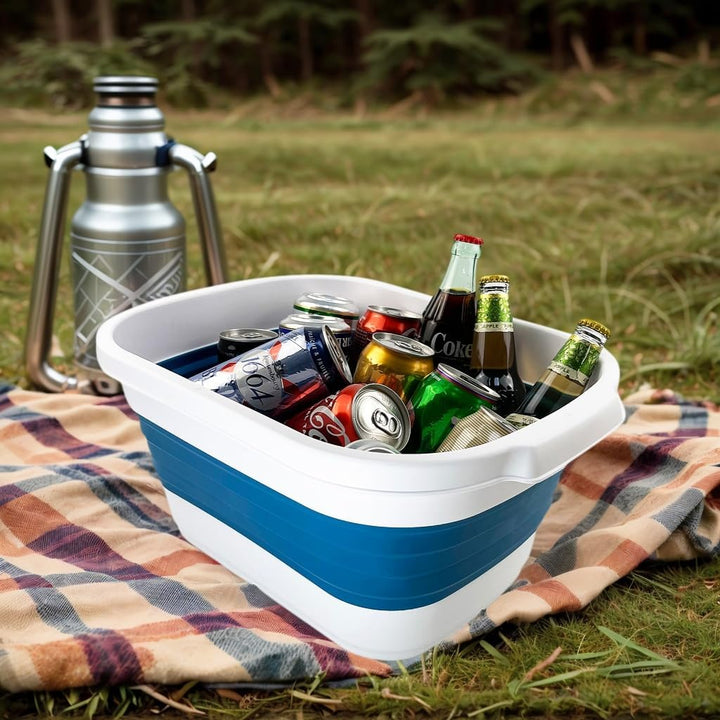 SAMMART 13L zusammenklappbare Wanne – tragbarer Picknickkorb für den Aussenbereich – platzsparender