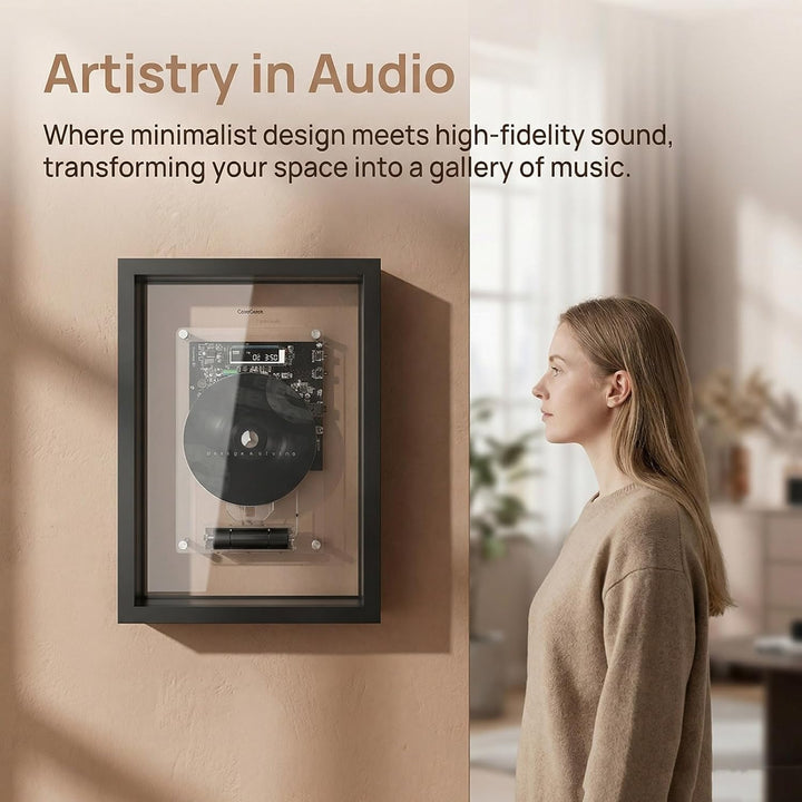 Musikrahmen-CD-Player, Wandmontage, dekorativer Bilderrahmen, mit Fernbedienung/5,0 Bluetooth/3,5 mm