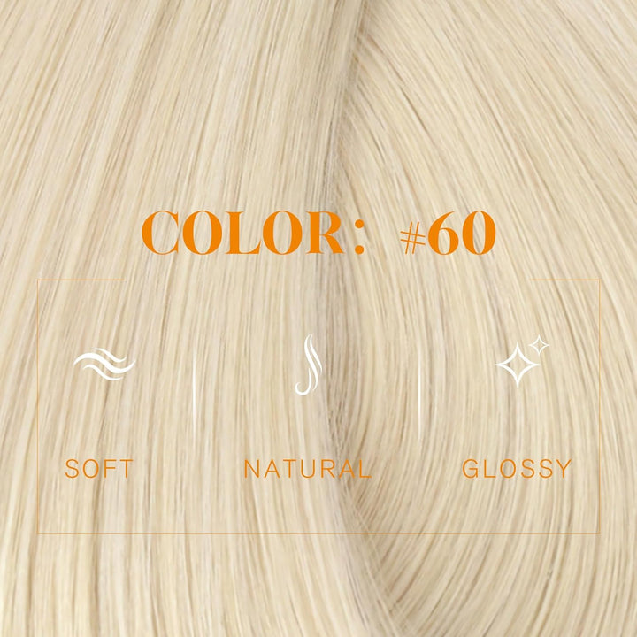 Easyouth Blond Tressen Extensions Echthaar Weft Tressen Echthaar Farbe Platinblond Tressen Extension