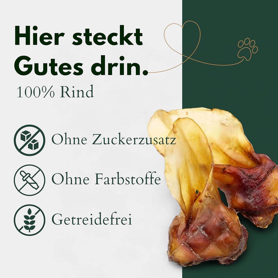 BREERs Getrocknete Rinderohren mit Muschel für Hunde 10 Kg aus eigener Deutscher Herstellung, Kauart