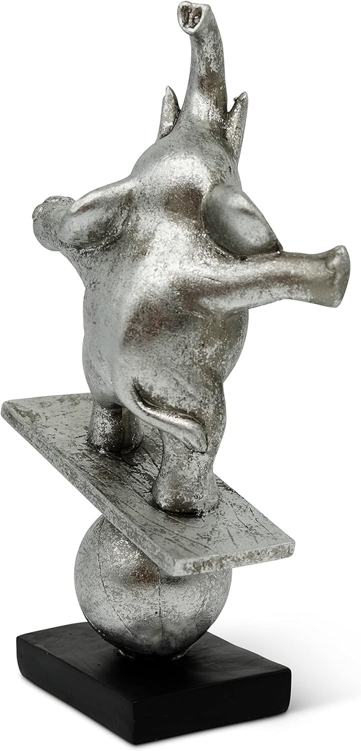 FeinKnick Skulptur “Lebenskünstler” - inspirierende & Moderne Elefanten Dekoration aus Kunststein 30