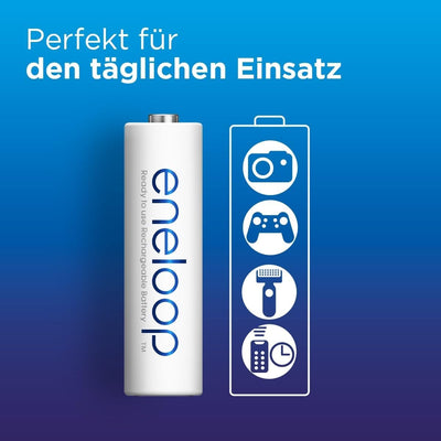 eneloop, AA/Mignon + AAA/Micro NI-MH Akku, 8er-Pack, Kapazität mit min. 2000 + 800 mAh, Ready-to-Use