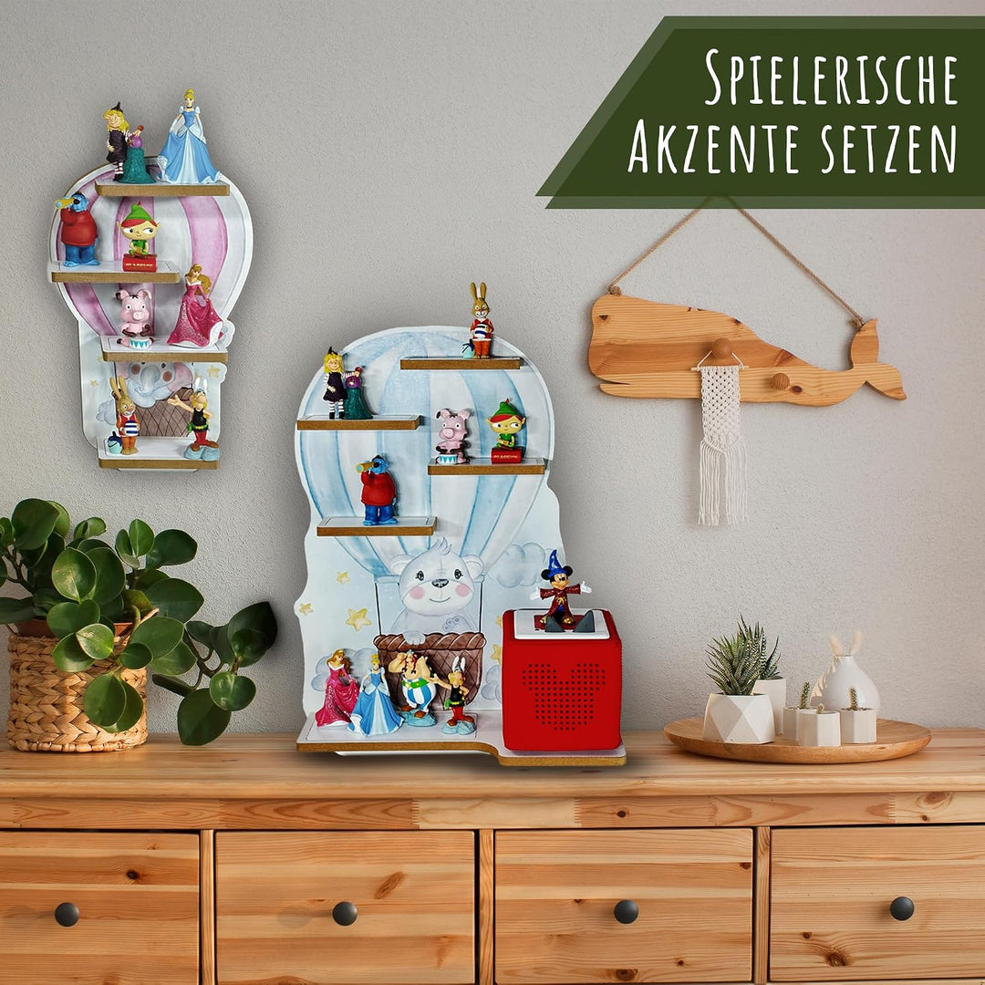 Smagnon Regal für die Toniebox und Tonie Figuren Motiv Ballon-Familie Kinderspielzeug (Nebenregal: E