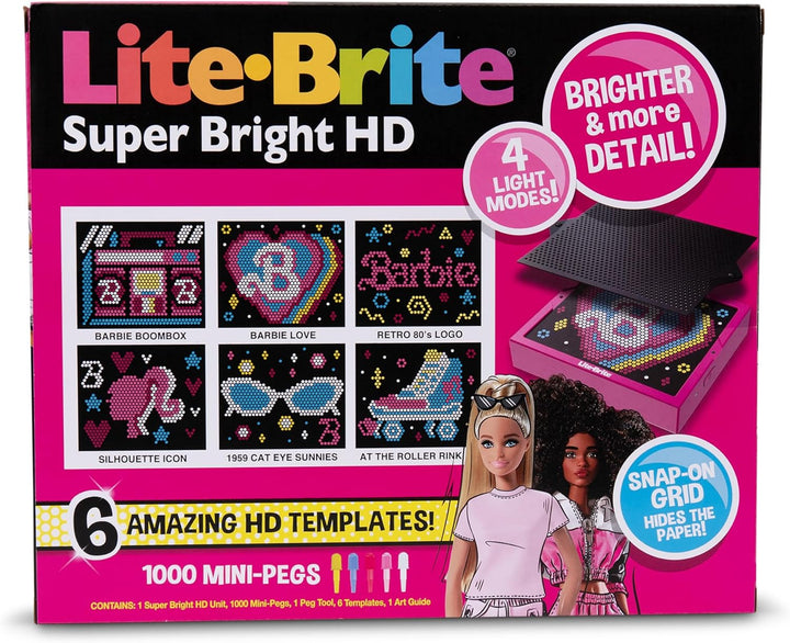Lite Brite Super Bright HD Barbie-Edition - LED Leucht-Zeichentafel, Neon Effekt Leuchtkunst, kreati