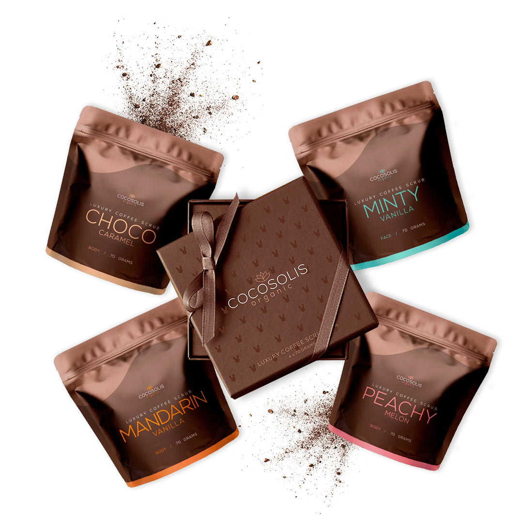 COCOSOLIS SCRUB Kaffee-Body Scrub-Set - ätherische Öle - Das perfekte luxuriöse Geschenkset Frauen -