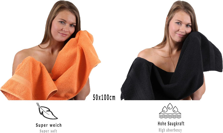 Betz 10-TLG. Handtuch-Set Premium 100% Baumwolle 2 Duschtücher 4 Handtücher 2 Gästetücher 2 Waschhan