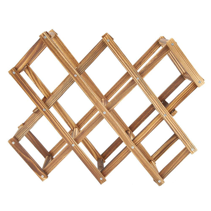 Weinregal Holz Klappbar, Faltbar Getränkeregal Holz, Zusammenklappbarer Flaschenhalter aus Holz für