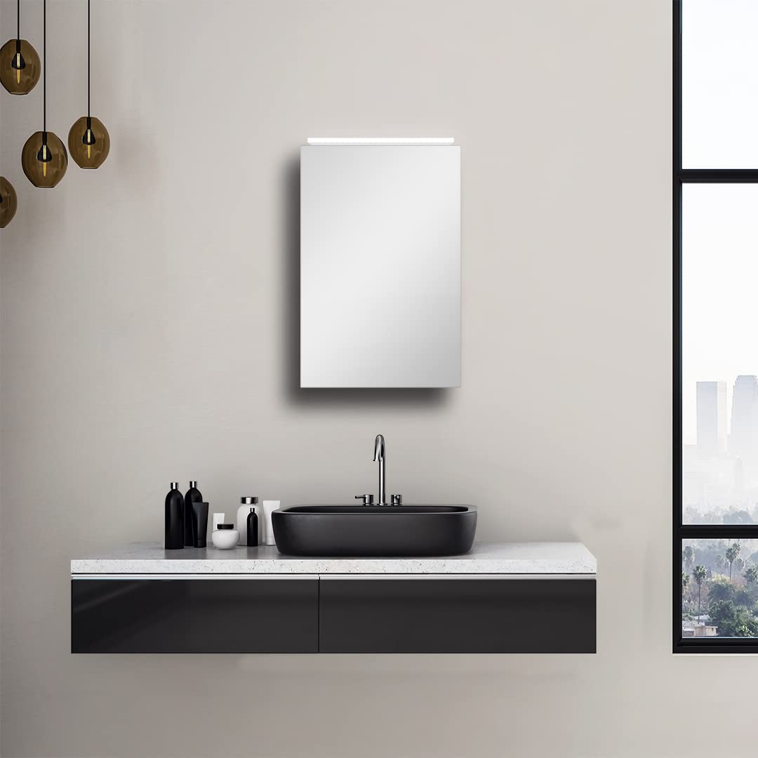 Talos 50052 Mirage LED Spiegelschrank- Lichtfarbe 4200K - Aluminiumkorpus - 40x 60 cm, Silber, 40 x