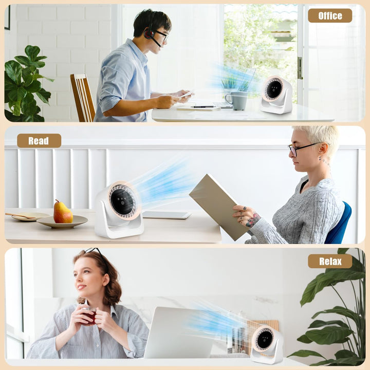 Cabilock USB Tischventilator mit Eispack Tragbarer Leiser mit Verstellbaren Geschwindigkeiten Schlaf