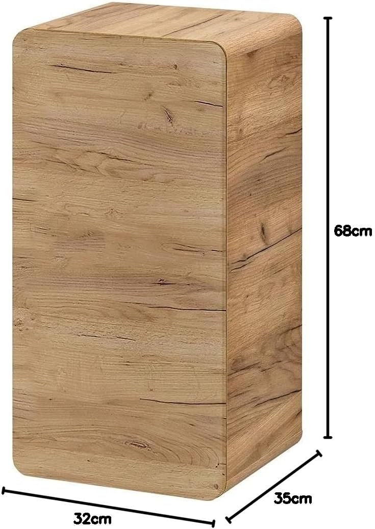 Lomadox Badezimmer Unterschrank hängend, Wotan Eiche Nb. Nb., 1-türig, B/H/T ca. 35/68/32 cm, Holzto