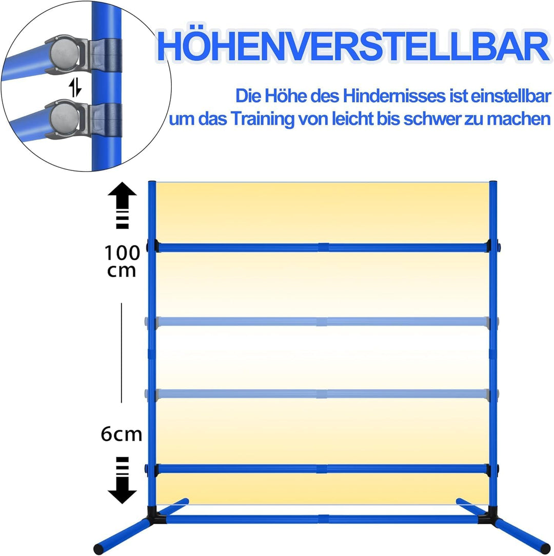 Agility Set Hunde Hürdenset Slalom Stangen Agility Ausrüstung für Hundetraining mit 4 x Hürden Höhen