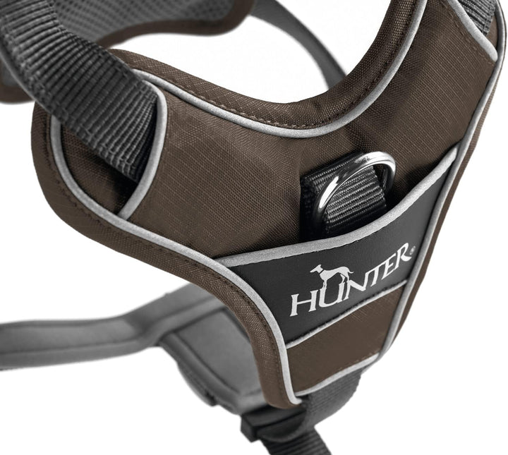 HUNTER DIVO Hundegeschirr, S, 45-56 cm, braun/grau 45 - 56 cm braun/grau, 45 - 56 cm braun/grau