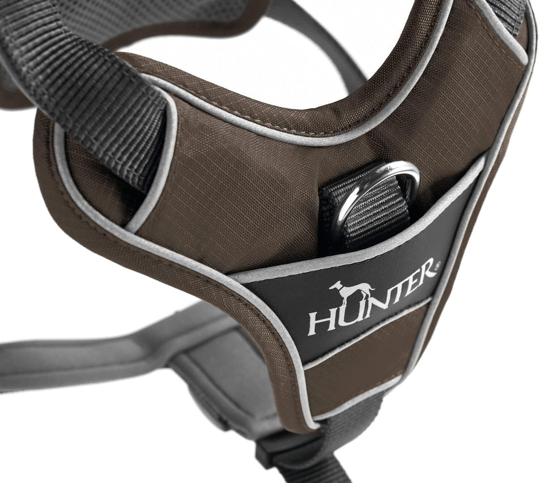 HUNTER DIVO Hundegeschirr, S, 45-56 cm, braun/grau 45 - 56 cm braun/grau, 45 - 56 cm braun/grau