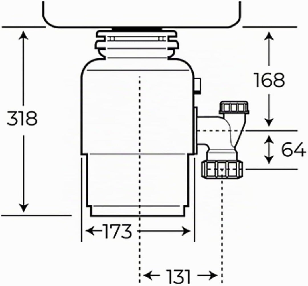 Teka 115890013 TR 550 Abfall Zerkleinerer für Spüle, Schwarz