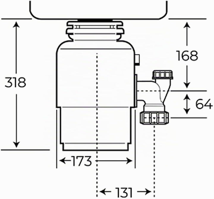 Teka 115890013 TR 550 Abfall Zerkleinerer für Spüle, Schwarz