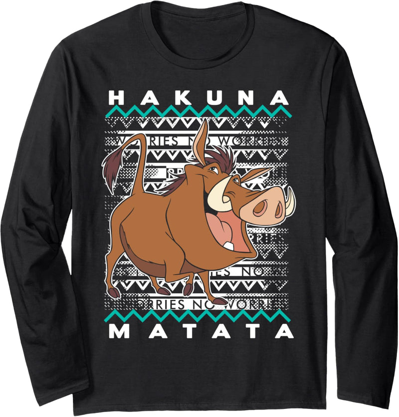 Disney The Lion King Pumbaa Hakuna Matata Holiday Christmas Langarmshirt