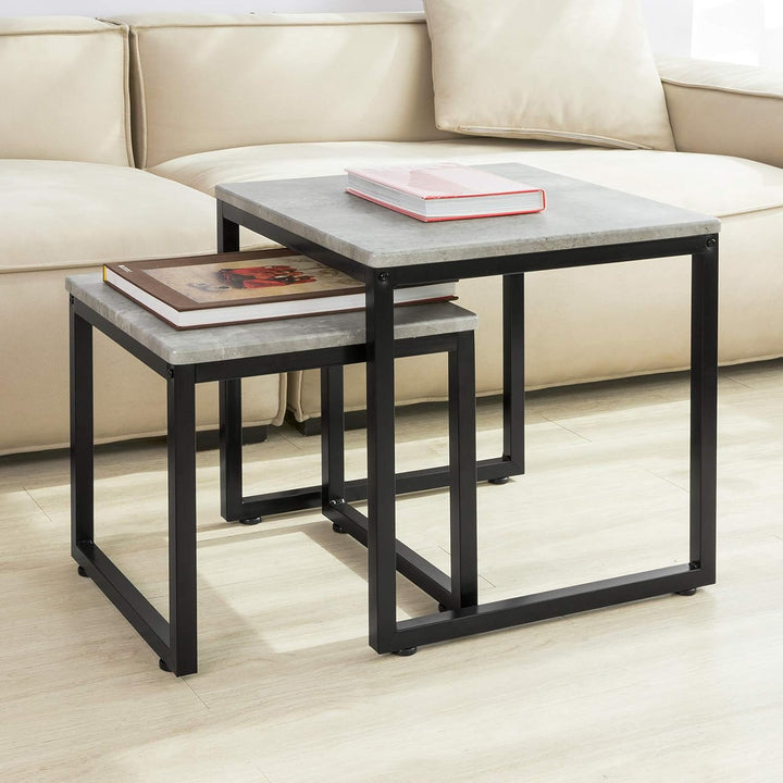 SoBuy FBT42-HG 2er Set Couchtisch Beistelltisch 2-teilig Satztisch Sofatisch Kaffeetisch Tisch-Set g