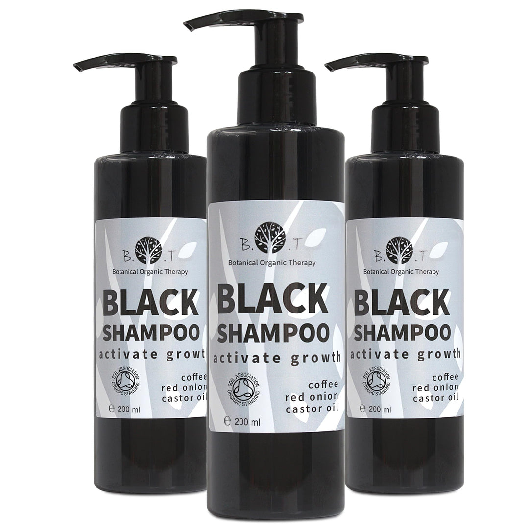 B.O.T cosmetic &amp; wellness - Schwarzes Koffein-Shampoo | Anti-Haarausfall | Förderung Haarwuchs | Ant