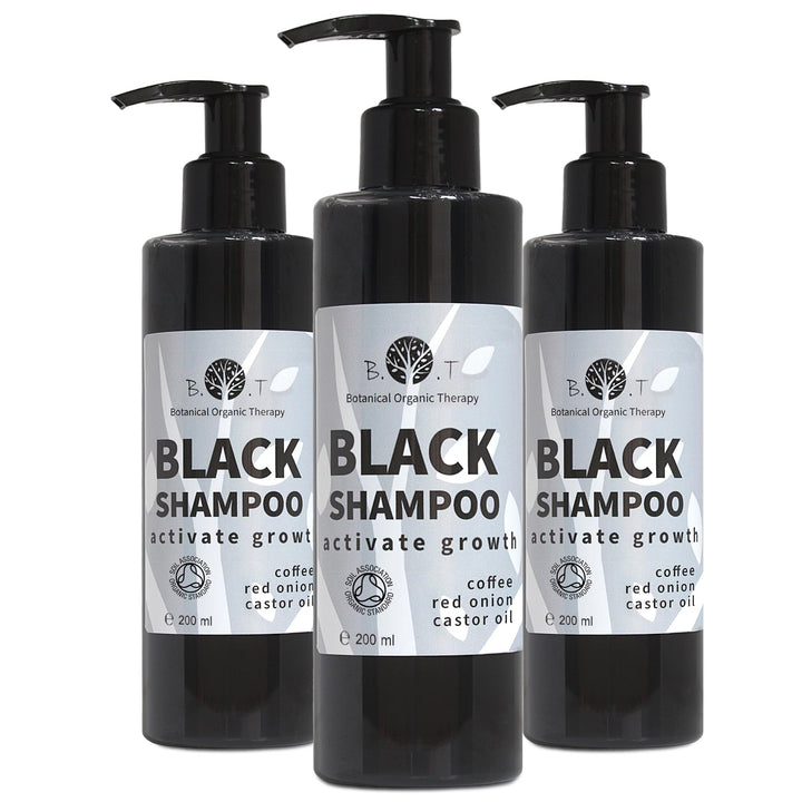 B.O.T cosmetic &amp; wellness - Schwarzes Koffein-Shampoo | Anti-Haarausfall | Förderung Haarwuchs | Ant