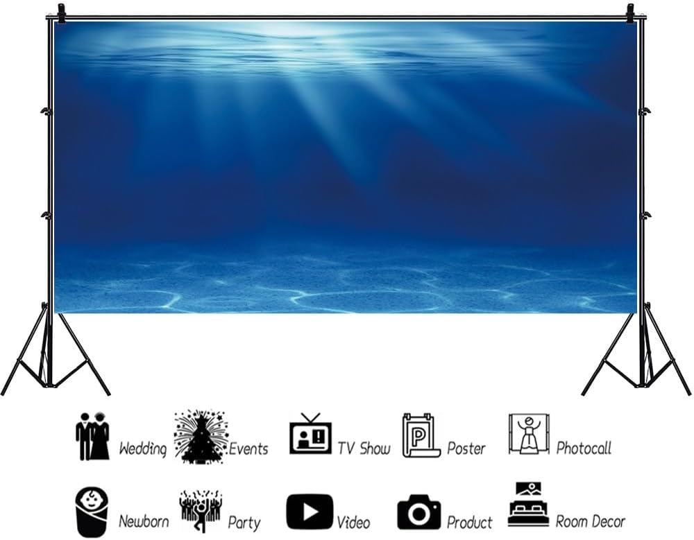 Renaiss 2.5x1.2m Unterwasser Blaues Meer Hintergrund Aquarium Fotografie Hintergrund Aquarium Dekora