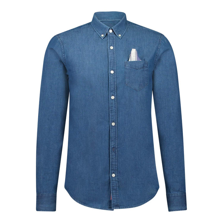Scotch & Soda Herren Hemd Blue Denim L