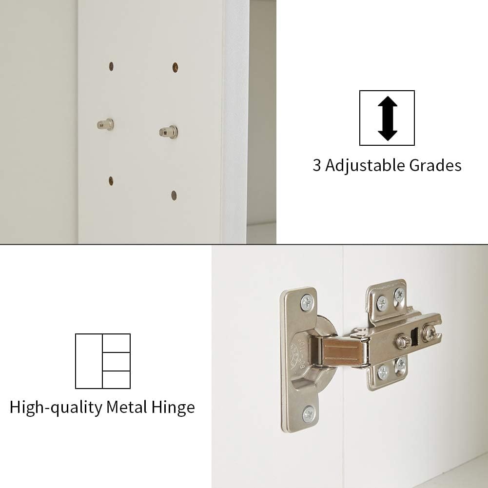 CLIPOP Badezimmer Spiegelschrank,Badezimmerschrank mit Einzeltür Verspiegelt und 2 Einlegeböden,Holz