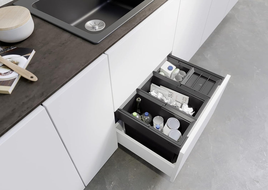 BLANCO FLEXON II low 60/4 | Abfall Müllsystem | für 60 cm breite Unterschränke | System zum Einbau i