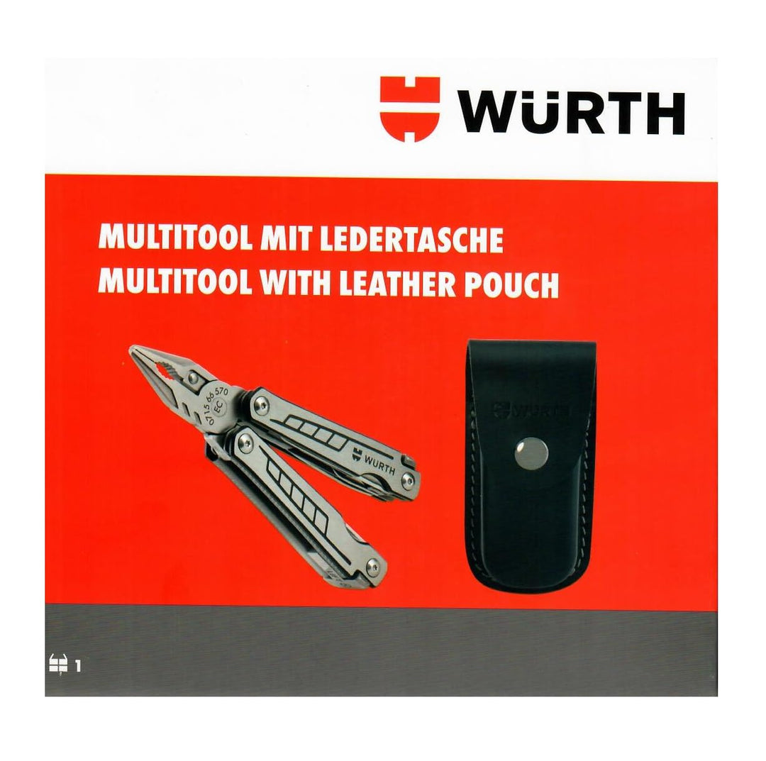Würth Multitool mit Ledertasche Multifunktionswerkzeug Set 2 teilig