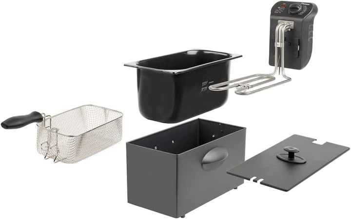 Bestron AF357B Öl-Fritteuse mit Kaltzonentechnologie, 3,5 Liter, 2000 Watt, Farbe: