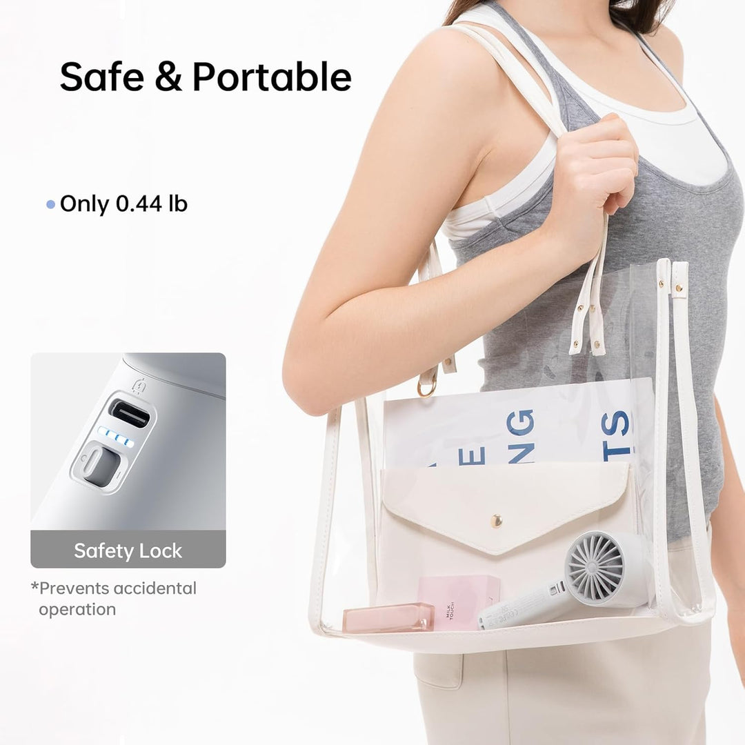 JISULIFE Mini Ventilator, 4000 mAh Handventilator Akku Aufladbar, bis zu 22 Stunden Kühlung, 5 Gesch