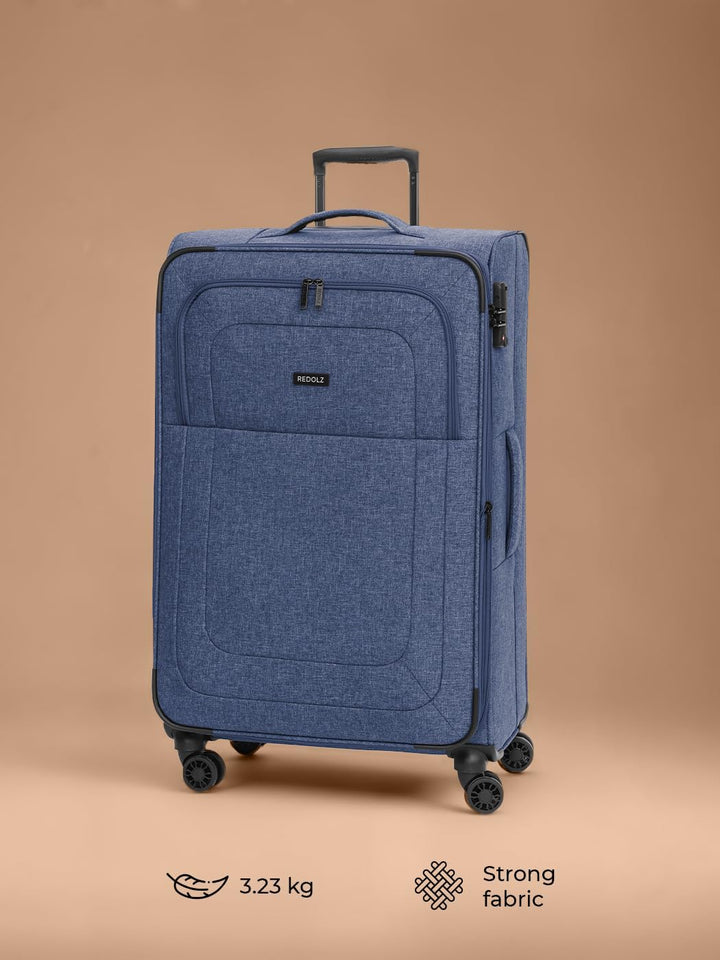 REDOLZ LARGE Weichschalen Koffer für Damen & Herren | leichter Trolley 77 cm mit 4 Doppelrollen & TS