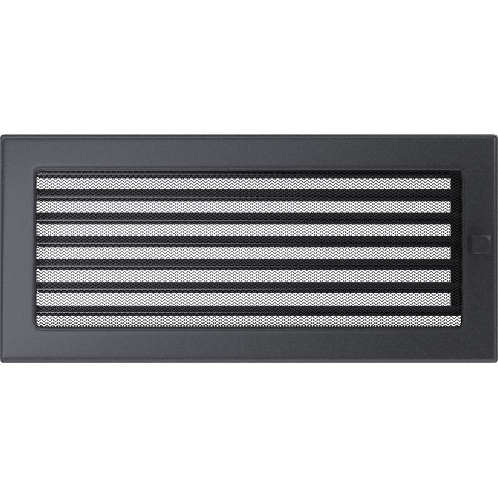 Kratki Lüftungsgitter Kamingitter 17cm x 37cm Graphit mit Jalousien 17 x 37 cm Graphit, 17 x 37 cm G