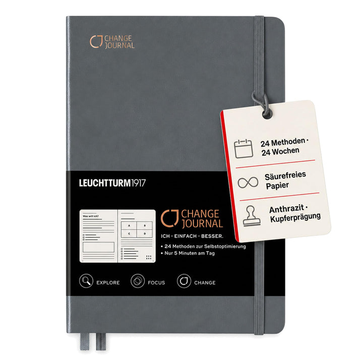 LEUCHTTURM1917 360442 Change Journal Medium (A5), Anthrazit, Deutsch Anthrazit Change - Deutsch, Ant