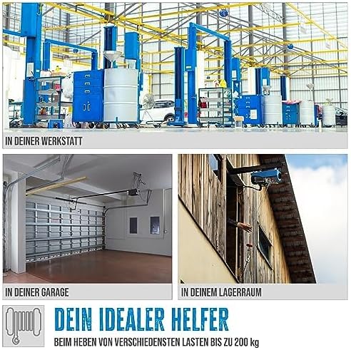 Güde Elektro-Seilzug GSZ 100/200 (450 W, GS-geprüft, max. Hubkraft ohne/mit Umlenkrolle 100/200 kg,
