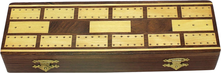 Weihnachtsgeschenke 2 Strecke hölzernen Cribbage Board und Stifte-Set mit 2 Decks Spielkarten